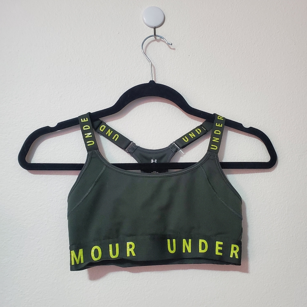 Under Armour Hunter Green Racerback Adjustable Strap Sports Bra Size XS